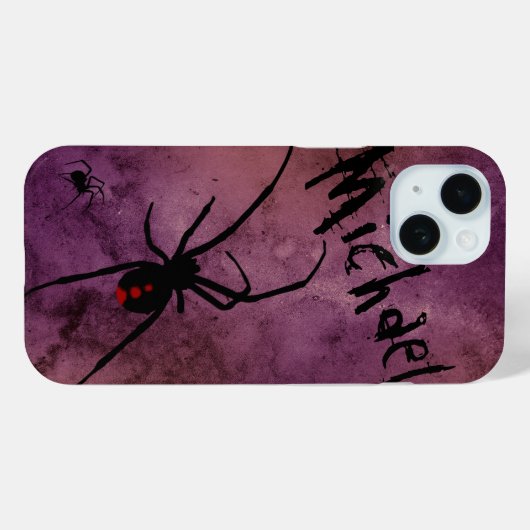 Zwarte weduwe Spider Gothic Halloween Monogram Case-Mate iPhone Case (Achterkant (horizontaal))