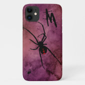 Zwarte weduwe Spider Gothic Halloween Monogram Case-Mate iPhone Case (Achterkant)