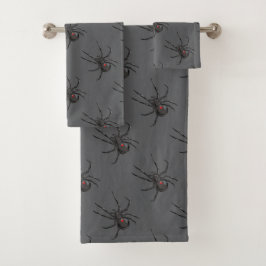 Zwarte Weduwe Spider Originele Tekenkunst Bad Handdoek