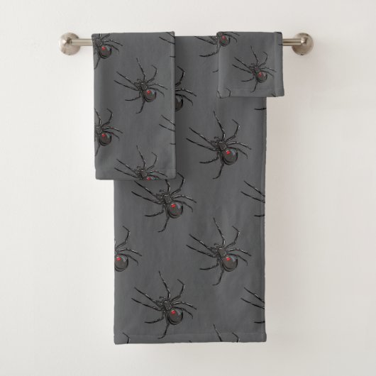 Zwarte Weduwe Spider Originele Tekenkunst Bad Handdoek (Insitu)