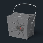 Zwarte Weduwe Spider Originele Tekenkunst Bedankdoosjes<br><div class="desc">Restaurant Take Out Food To Go Style Party Favoriete Box afgedrukt met Black Widow Spider Original Drawing Art handgetekende grafische ontwerpillustratie door TheFabricSeal print on demand shop op Zazzle.com #ZazzleMade ©️Original. https://www.zazzle.com/store/thefabricseal Vier Halloween en Gothic op elk moment van het jaar met onze cool ogende zwart gekleurde met rode markering...</div>