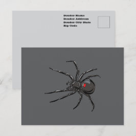 Zwarte Weduwe Spider Originele Tekenkunst Briefkaart