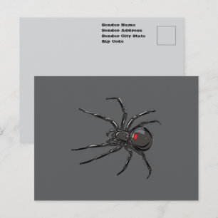 Zwarte Weduwe Spider Originele Tekenkunst Briefkaart