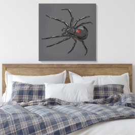 Zwarte Weduwe Spider Originele Tekenkunst Canvas Afdruk