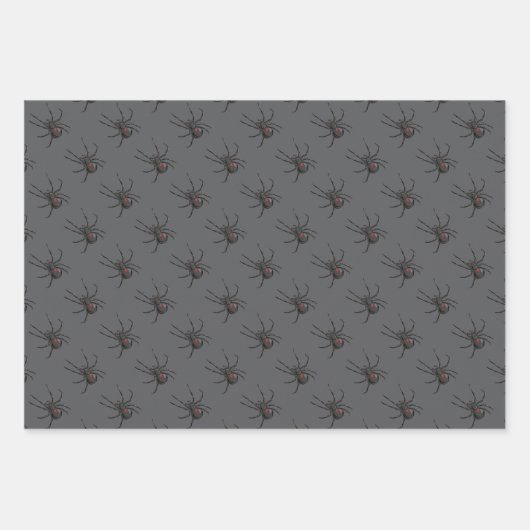 Zwarte Weduwe Spider Originele Tekenkunst Inpakpapier Vel (Voorkant 3)