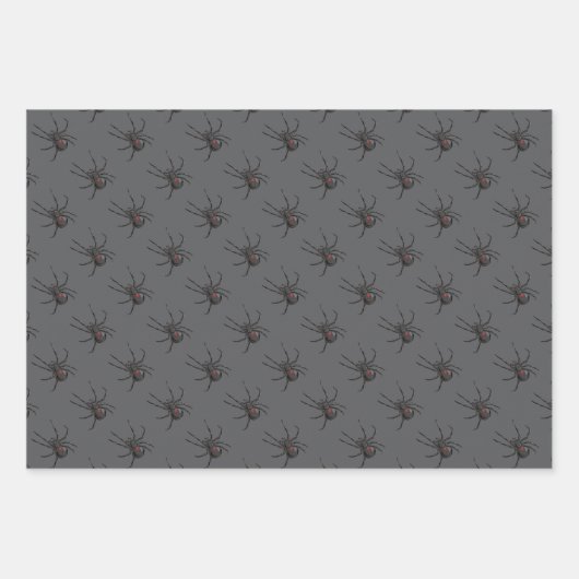 Zwarte Weduwe Spider Originele Tekenkunst Inpakpapier Vel (Voorkant)