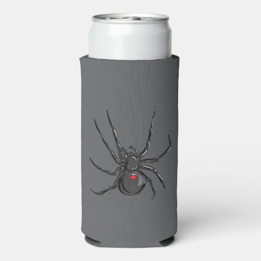 Zwarte Weduwe Spider Originele Tekenkunst Seltzer Blikjeskoeler (Seltzer Achterkant)