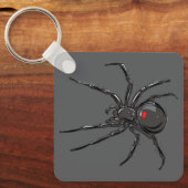Zwarte Weduwe Spider Originele Tekenkunst Sleutelhanger (Voorkant)