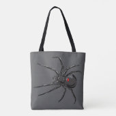 Zwarte Weduwe Spider Originele Tekenkunst Tote Bag (Achterkant)