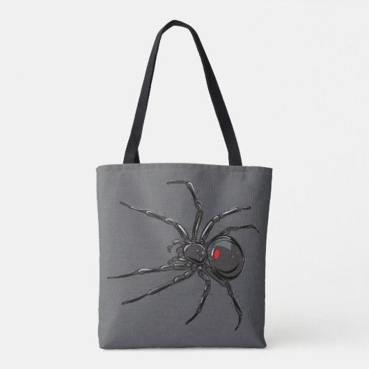 Zwarte Weduwe Spider Originele Tekenkunst Tote Bag (Achterkant)