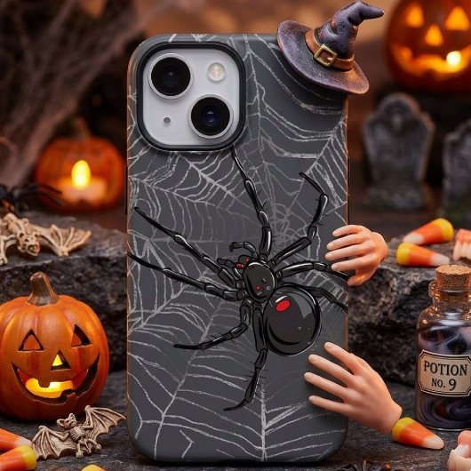 Zwarte Weduwe Spin En Spinnenweb Teken Kunst Case-Mate iPhone Case