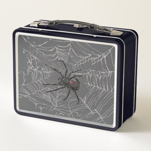 Zwarte weduwe spin en spinnenweb tekenkunst (Achterkant)