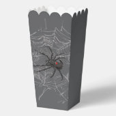 Zwarte weduwe spin en spinnenweb tekenkunst bedankdoosjes (Achterkant)