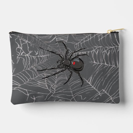 Zwarte weduwe spin en spinnenweb tekenkunst etui (Achterkant)
