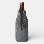 Zwarte weduwe spin en spinnenweb tekenkunst flesjeskoeler (Fles Achterkant)