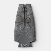 Zwarte weduwe spin en spinnenweb tekenkunst flesjeskoeler (Achterkant)