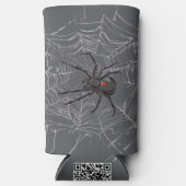 Zwarte weduwe spin en spinnenweb tekenkunst seltzer blikjeskoeler (Voorkant)