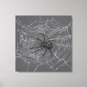 Zwarte Weduwe Spin En Spinneweb Teken Kunst Canvas Afdruk (Voorkant)