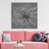 Zwarte Weduwe Spin En Spinneweb Teken Kunst Canvas Afdruk (Insitu (Woonkamer))
