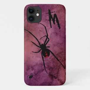 Zwarte Weduwe Spin Gothic Halloween Monogram Case-Mate iPhone Case