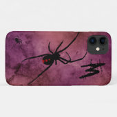 Zwarte Weduwe Spin Gothic Halloween Monogram Case-Mate iPhone Case (Achterkant (horizontaal))