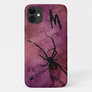 Zwarte Weduwe Spin Gotische Halloween Monogram Naa Case-Mate iPhone Case