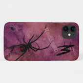 Zwarte Weduwe Spin Gotische Halloween Monogram Naa Case-Mate iPhone Case (Achterkant (horizontaal))