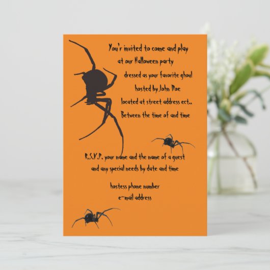 zwarte weduwe spin kaart (Staand voorkant)