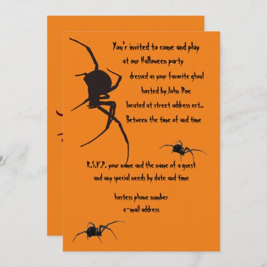 zwarte weduwe spin kaart (Voorkant / Achterkant)