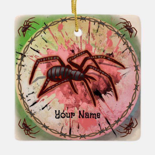Zwarte Weduwe Spin Keramisch Ornament (Voorkant)