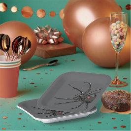 Zwarte Weduwe Spin Originele Teken Kunst Papieren Bordje