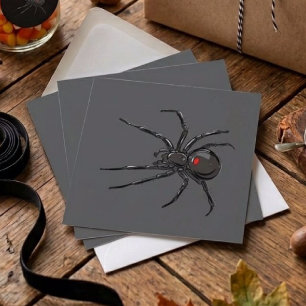 Zwarte Weduwe Spin Originele Tekening Kunst Kaart