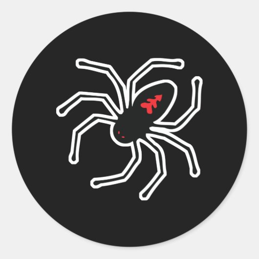 zwarte weduwe spin ronde sticker (Voorkant)