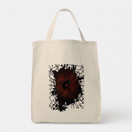 Zwarte Weduwe Spin Verfspatten Web Gotisch Donker Tote Bag (Achterkant)
