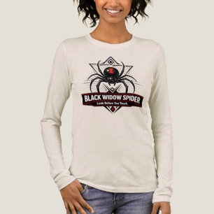Zwarte Weduwe Spin Waarschuwingsembleem Tri-Blend Shirt