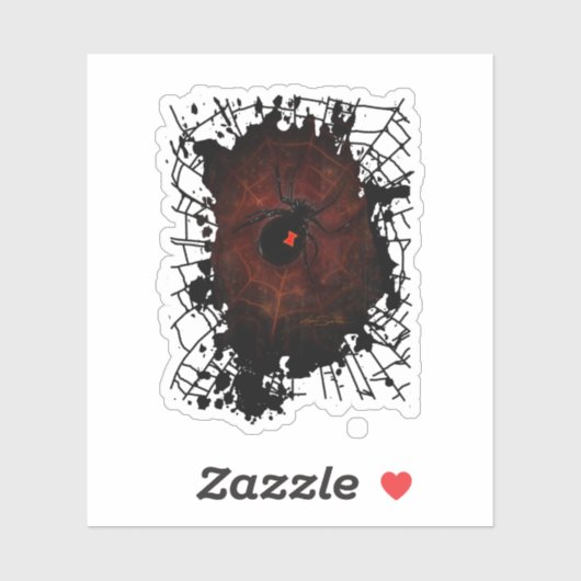 Zwarte Weduwe Spin Web Gotische Donkere Rand Mini Sticker (Vel)