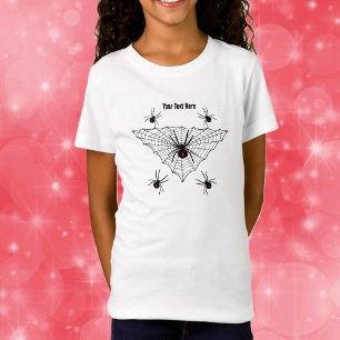 Zwarte Weduwe spinnen in Web Rode Zandloper Marker T-shirt