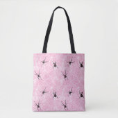 Zwarte Weduwe Spinnenweb Pastel Roze Kostuum Tote Bag (Voorkant)