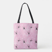 Zwarte Weduwe Spinnenweb Pastel Roze Kostuum Tote Bag (Achterkant)