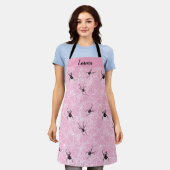 Zwarte Weduwe Spinnenweb Pastel Roze Schort (Gedragen)