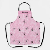 Zwarte Weduwe Spinnenweb Pastel Roze Schort (Voorkant)