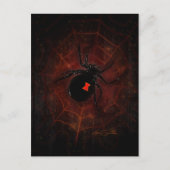 Zwarte weduwe (tekenontwerp) briefkaart (Voorkant)