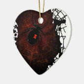 Zwarte weduwe (tekenontwerp) keramisch ornament (Links)