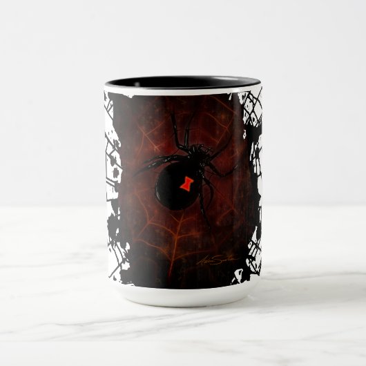 Zwarte weduwe (tekenontwerp) mok (Midden)