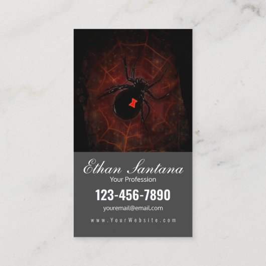 Zwarte weduwe visitekaartje (Achterkant)