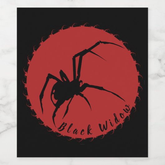 Zwarte weduwe wijn etiket (Enkel label)