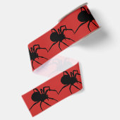 Zwarte Weduwen op Rode Halloween Lint (Achterkant)