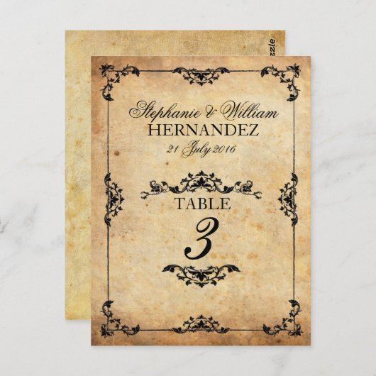  zwarte weduwen Tabelnummer Briefkaart (Voorkant / Achterkant)