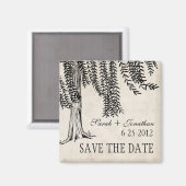 zwarte weep Willow slaat de datum op Magneet (Voorkant / Achterkant)