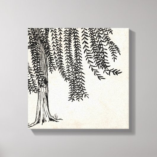 zwarte weideboom canvas afdruk (Voorkant)